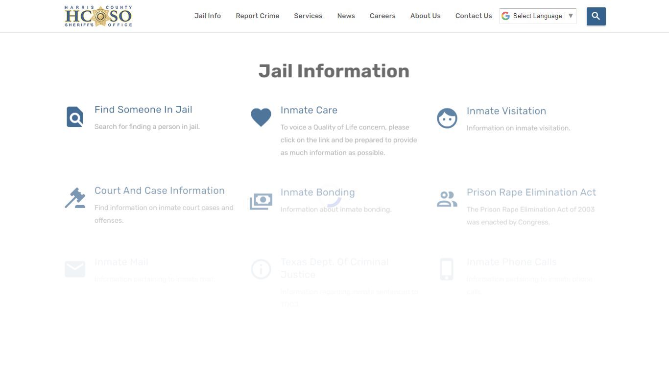 Jail Information—Harris County Texas Sheriff's Office